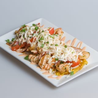 Fried Green Plantains with Shrimp