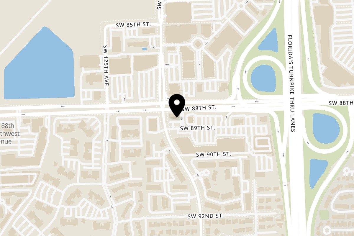 Map showing the location of Bocas Grill Kendall on 12042 N Kendall Dr in Miami